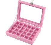Joyero de terciopelo, Organizador de joyas para anillos, pendientes, Collares, Expositor de joyas, Caja de almacenamiento, vitrina de joyas con tapa para mujeres y niños.