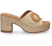 PuntoSalao Zuecos de plataforma y tacón en yute para mujer color beige VR5-1615 - 39