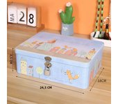 Iron Box with Lock and Key Desktop Storage Box Retro Tinplate Cosmetics ID Storage Household Jewelry Storage Empty Box