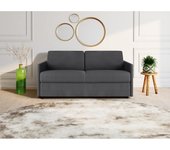 Vente-unique - Sofá cama italiano 3 plazas de tela CALIFE - Gris - Cama 140  cm - Colchón 18 cm
