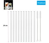 1/2/4/8/10Pcs Reusable Drinking Straw Glass Straws High Borosilicate Glass Straw Eco-friendly Glass Tube Party Bar Drinkware