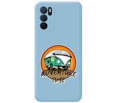 Funda Silicona Líquida Azul para Oppo A16 / A16s diseño Adventure Time Dibujos