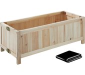 Tectake - Bancal elevado BLOMSTER plegable, 30 litros, incluye lámina, 70 x 30 x 25 cm, Resistente, fabricado en madera de abeto duradera, Uso versátil para cultivar verduras, hierbas o flores, Perfecto para el jardín, el balcón o la terraza