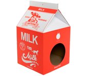 Waneka Casita de Cartón Caja de Leche para Gatos Rascador Refugio para Gato Ondulado Rascador Gato Carton Cama Rascador Protección de Muebles Almohadilla para Rascar