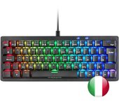 Mars Gaming MKMINIPRO, Teclado Mecánico Ultra-Compacto 60%, Switches Mecánicos Hot-Swappable, Iluminación RGB Chroma, Teclado Gaming Antighosting, Multiplataforma, Switch Silencioso, Idioma Español / Francés/ Italiano / Portugués / US, Negro