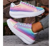 2024 Sneakers Women Platform Flat Shoes Woman Casual Trainers Ladies Chunky Women Shoes Thick Bottom Wedges Walking Shoes