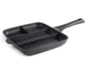 LACOR Sartén Grill Antiadherente Titanium Pro 4 en 1 | Aluminio | 32x26 cm | Sartén multiusos para asar | Lacor