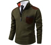 Pullover Men Sweater Cashmere Thick Polo Shirts Korean Half Zipper Cold Blouse Stand Collar Autumn Winter Outerwear Luxury Cloth