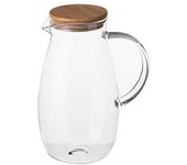 DAMDAM GO Jarra Cristal con Tapa de Bambu 1,6 litros