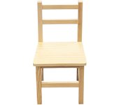 Tradineur - Silla pequeña para niños, respaldo de listones, 57 x 30,5 x 25,5 cm. Silla infantil de madera natural sin tratar, decoración hogar