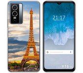 Funda Silicona para Vivo Y76 5G diseño Paris Dibujos
