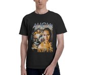 Men's T Shirt Cotton Graphic Short Tees Soft Cotton Crew Neck Sleeve Tee Black