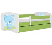 Cama 140 x 70 cm Kocot Kids com colchão BabyDreams Blue Teddybear Green