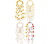 4 Pcs Flower Hippie Headband Floral Crown Summer Sunflower Headband for Women Costume Headwear Hair Accessories