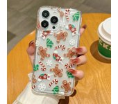 Christmas Gingerbread TPU Case Phone for iPhone 16 15Pro Max 11 12 1 Mini 14Pro XS XR 7 8Plus Shockproof Screen Protector Casing