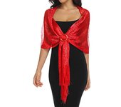 Solid Color Tassel Shawls For Women Sparkling Metallic Shawls And Wraps With Buckle For Evening Party Dresses Wedding Party