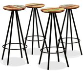 Taburetes de cocina 4 unidades madera maciza reciclada
