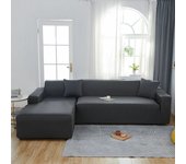 Funda de sofá impermeable en, sofá elástico (Negro, 145x185)