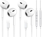 2 Pack Earphones for iPhone Headphones Wired [MFI Certified] HiFi Stereo Earphones Corded with Microphone & Volume Control Wired Earbuds for iPhone 14/13/12/11/XR/XS/X/8/7/SE/Pro Max, Support All iOS