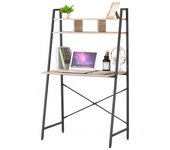 MIRAMAX-Escritorio de Computadora de Madera y Acero, Muebles de Oficina para PC, Mesa de Trabajo con Estante,Aprox 84x44x142 cm