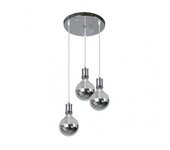 Fabrilamp - Lampara Gala 3xe27 Cromo/cromo Bombillas   Incluidas 24w 2700k 2100lm Regx36x36 Cm