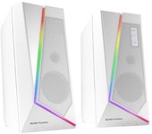 ALTAVOCES 2.0 BLUETOOTH 5.0 MARS GAMING MS7 WHITE 20W RMS ILUMINACION RGB DINAMICO PROCESADOR DSP