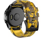 Correa de Silicona para Garmin Fenix 8 - 47mm / Fenix 7 / Fenix 6 / Forerunner 935 / Approach S60, Colores Camuflaje Militar Conectores Quickfit 22mm