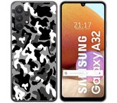 Tumundosmartphone Funda Gel Tpu para Samsung Galaxy A32 4G diseño Snow Camuflaje Dibujos