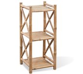 vidaXL Estantería de Bambú Cuadrada de 3 Niveles Altura 81 cm, 117 cm, 152 cm Mueble Almacenaje Estantería para Oficina, Estudio, Dormitorio Estantería/Librería/ mueble de Almacenamiento