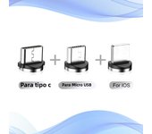 LED Lighting 360 Magnetic Cable Micro USB Type C Cable Fast Charging USB Cable Magnetic Charger For Huawei Samsung Xiaomi iPhone