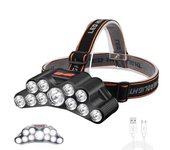 Powerful 5/11 LED Headlamp Built-in 18650 Battery USB Rechargeable Head Flashlight Outdoor Camping Fishing Headlight Lantern
