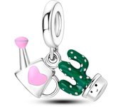 Silver Plated Pink Series Charms Pendant Lovely Dangle Pink Perfume Bottle Charm Beads Fit Bangle Bracelet Necklace Jewelry