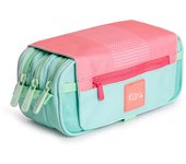 Grafoplás Kuru24 - Estuche Portatodo Triple con Solapa para Material Escolar. Rosa