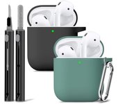 Two piecesAirPods  Case Cover with Cleaner Kit,Soft Silicone Protective Case for Apple AirPod Pro 2nd/1st Generation Case for Wo