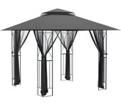 vidaXL Cenador con paredes acero gris antracita Dimensiones 300 x 300 x 270 cm, 400 x 300 x 270 cm