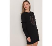 LOIS JEANS - Vestido corto de volantes con manga grafica