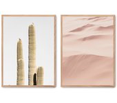 Set de 2 cuadros calidad premium con marco de madera - 30x40 cm o 50x70 cm - POSTER LAB