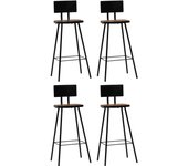 vidaXL Taburetes de cocina 4 unidades madera maciza reciclada