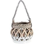 Farol portavela minbre Madera 14x13 cm-DAMDAM GO