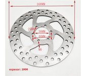 Disc Brake Plate DISC 168mm 38mm with 6 Mounting Hole for Electric Scooter e-Bike electric Harley
