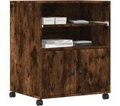 vidaXL Soporte para impresora con ruedas 60x48x74 cm mesa de impresora Color Blanco,  Gris hormigón,  Gris sonoma y mas
