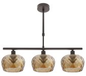 Fabrilamp - Lampara Estela 3xe14 Marron Regx55x13 Cm C/tulipas  Cristal Tallado Ambar