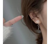 Long Tassel Heart Drop Earrings Gold Silver Color 2022 Korean Hanging Women Earrings Fashion Party Jewelry Girls Party Gift