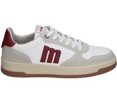 MTNG | Zapatillas Casual Mustang Alfa para Hombre – Deportivas en Color Blanco y Beige con Detalles en Granate – Sneakers con Cordones – Estilo Casual – Cómodos – Versátiles – Modelo 84694