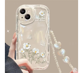 Phone Case For Xiaomi POCO X5 X3 X6 Pro X4 NFC F3 F4 X4 GT M3 M4 Pro MI 12 11 Lite 5G NE 12T 12 Cover Flower Pearl Chain Lanyard