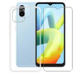 FAMZ Protector de Cristal Templado y Carcasa Híbrida Transparente para Xiaomi Redmi A1
