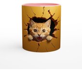 Taza de Cerámica en 3D de Gato | Apta para Microondas y Lavavajillas | 11 oz | Diseño Felino Elegante y Misterioso