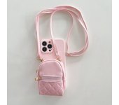 Mini satchel case for iPhone16promax Crossbody  For Apple 15/14 coin purse 13PRO silicone strap