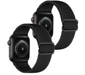 Banda de reloj elástica de bucle único, compatible con Apple Watch 9/8/7/6/5/4/3 SE Ultra 2/1 banda deportiva trenzada de nylon ajustable