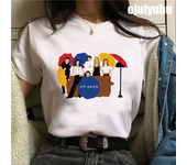 Fashion Friends Tv Show Funny Cartoon T Shirt Women Graphic Best Friends Harajuku T-shirt Korean Style Tshirt Vintage Top Female